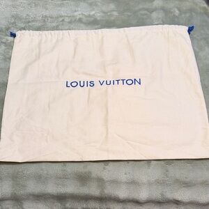 Louis Vuitton Cream Dust Bag with Blue Logo